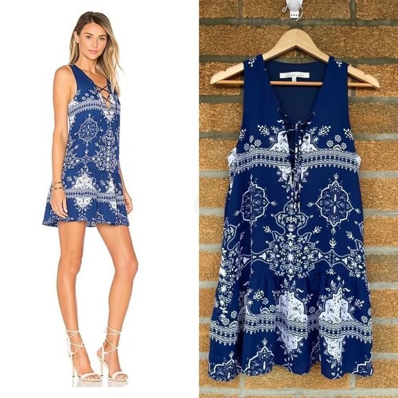 lovers + friends Temple Dress in Blue Temple Scarf small - Picture 2 of 13